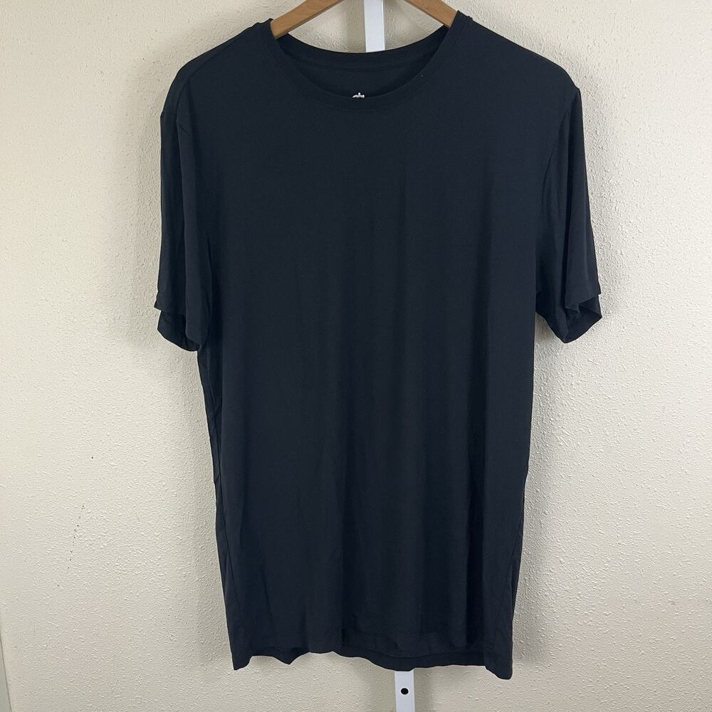 David Archy Micro Modal Short Sleeve Tee Mens L Large Black